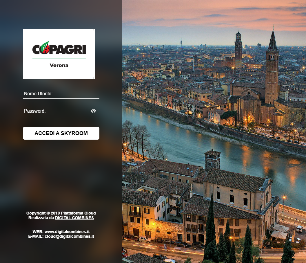 Screenshot login Skyhorizon Skyroom - Desktop remoto via web HTML5